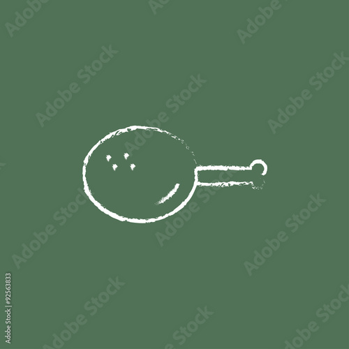 Chicken leg icon drawn in chalk.