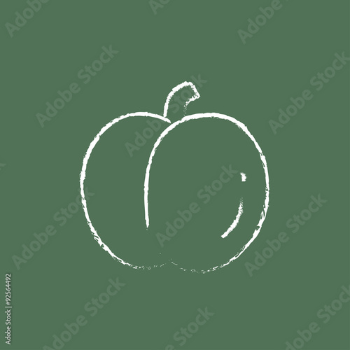 Plum icon drawn in chalk.