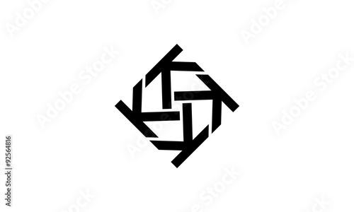 intial letter K with link connection community logo design template