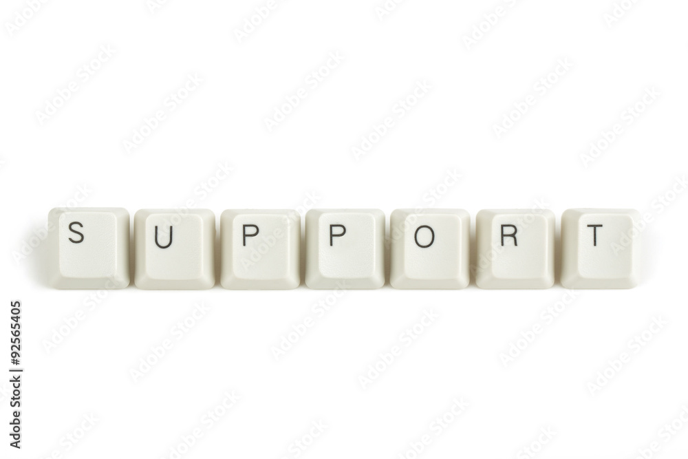support from scattered keyboard keys on white support from scattered keyboard keys on white