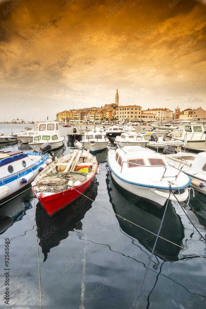 Croatian coast - boats and historic town
