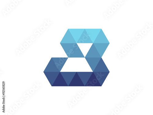 8 Number  Blue Triangle Geometric Logo