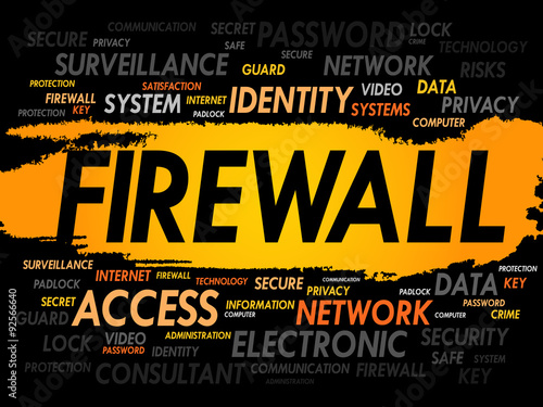 FIREWALL word cloud, security concept