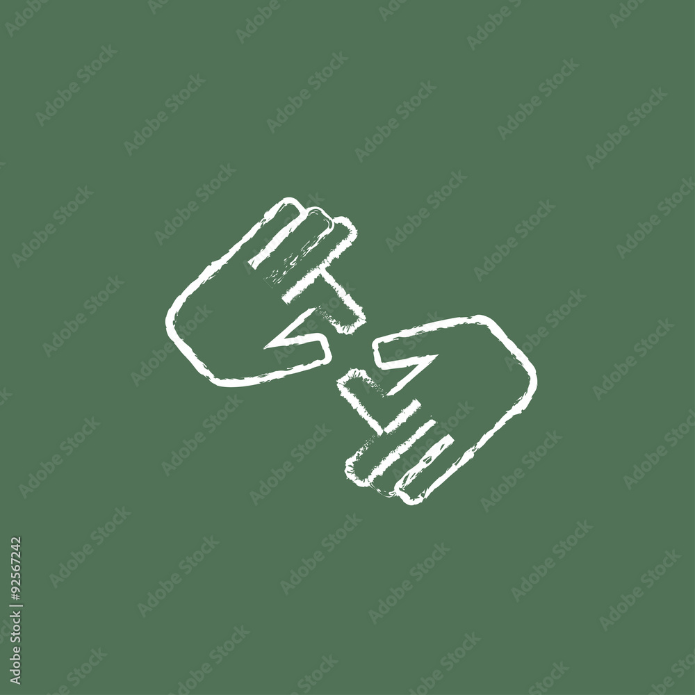 Finger language icon drawn in chalk. Finger language icon drawn in chalk.