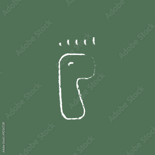 Footprint icon drawn in chalk.