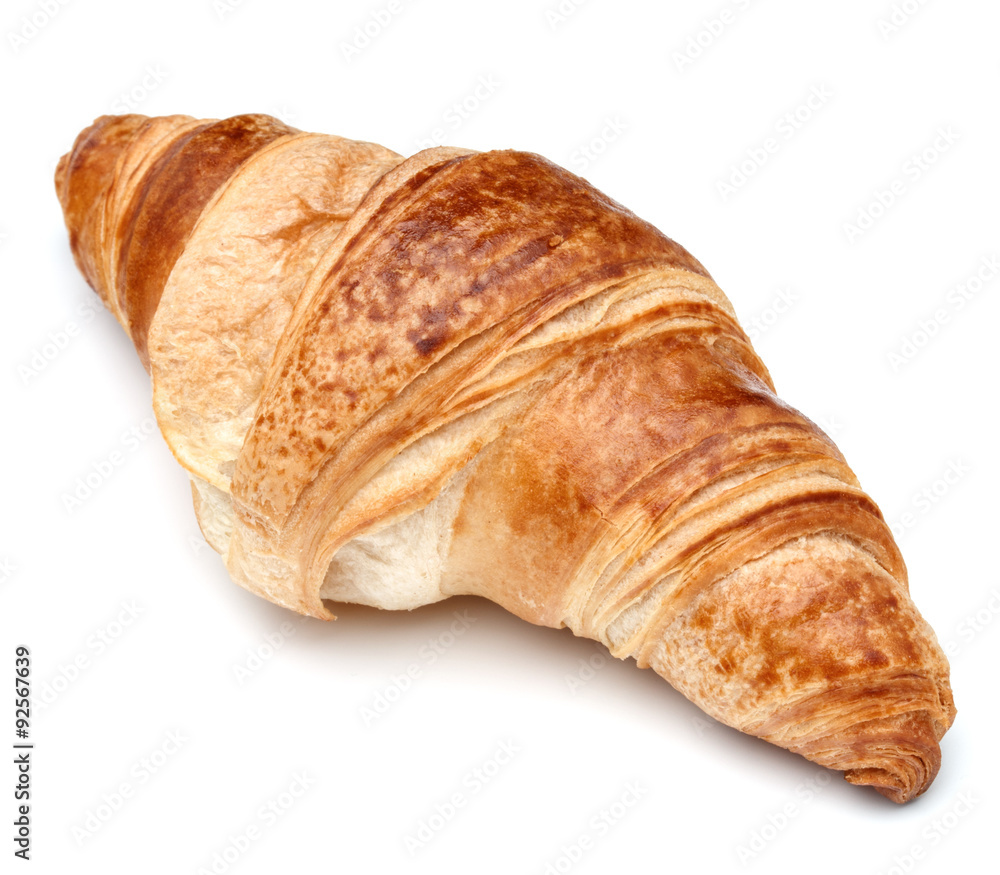 Croissant or  crescent roll isolated on white background cutout