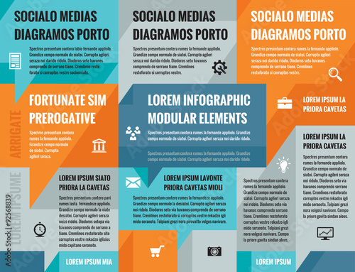 Business infographic concept vector layout for presentation, booklet, website and other design project. Social media speech bubbles infographic template. Vector icons set. Infographic color poster.