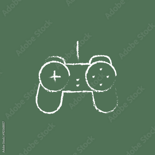 Joystick icon drawn in chalk.