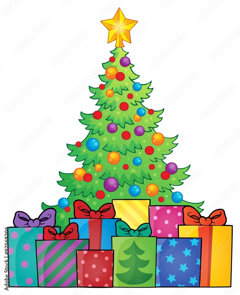 Christmas tree and gifts theme image 1
