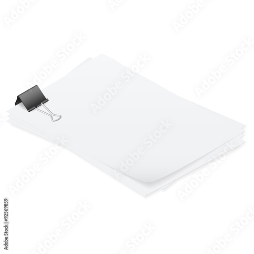 Stack of papers held together smoothly isometric detailed set