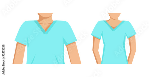 Vector image of a partial view of male and female medical staff