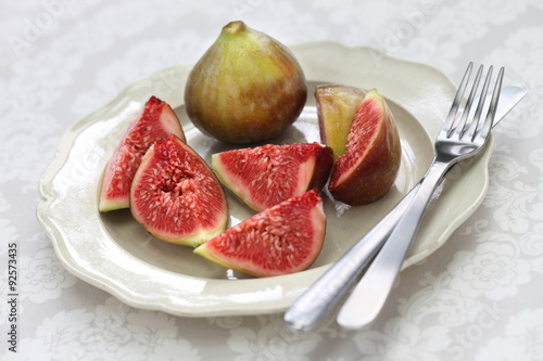 japanese fresh figs cut open, autumn dessert