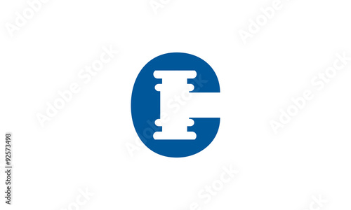 Negative space logo combination from letter C with gavel logo design concept