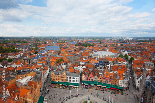 View from Belfry of Bruges and Grote Markt