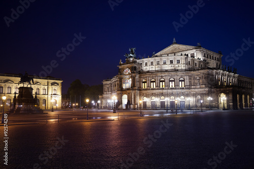 Semperoper opera building at night in Dresden