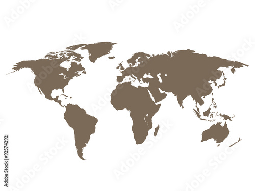 World map earth on a white background