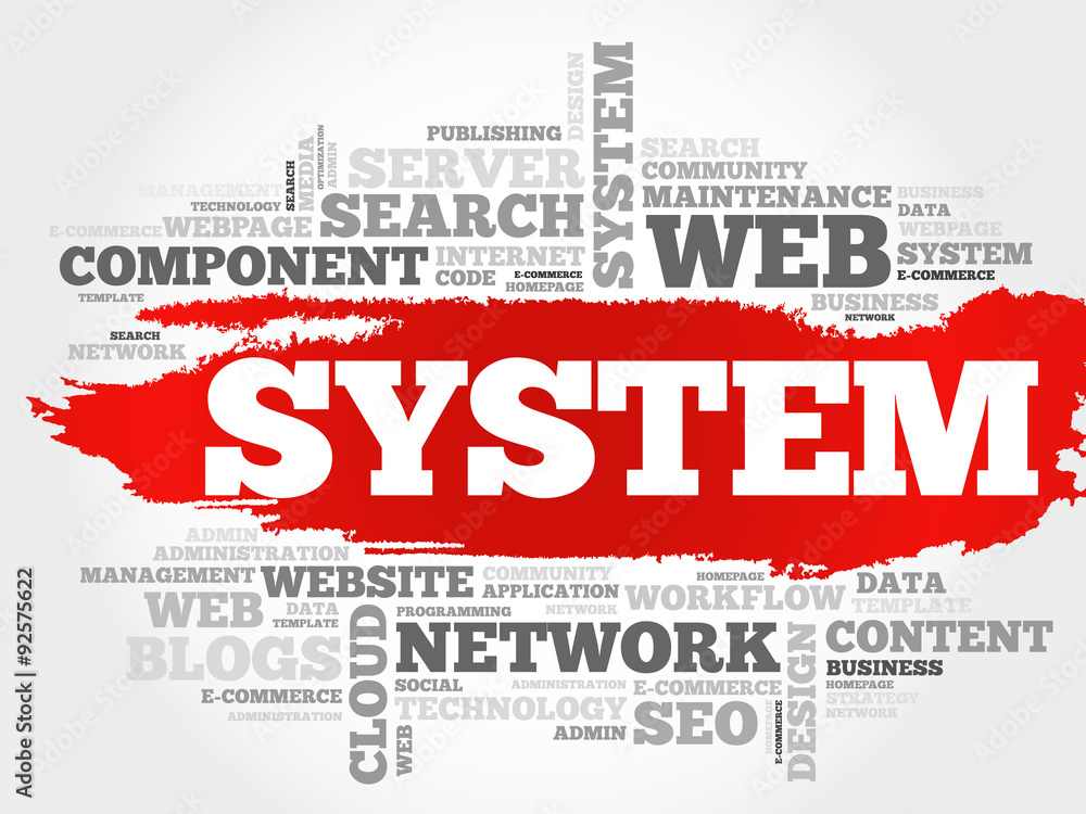Fototapeta premium SYSTEM word cloud, business concept