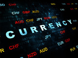 Banking concept: Currency on Digital background