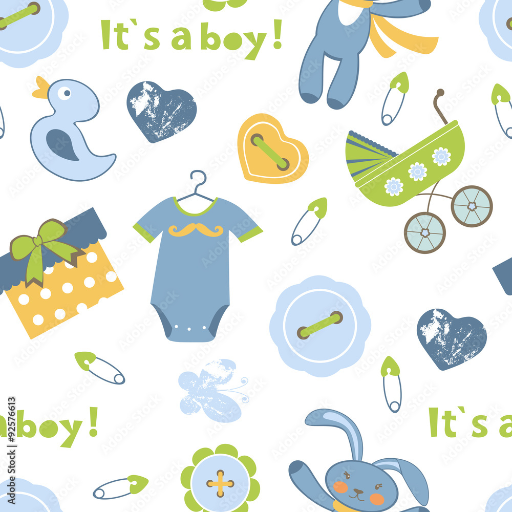 Colorful baby boy seamless pattern Colorful baby boy seamless pattern