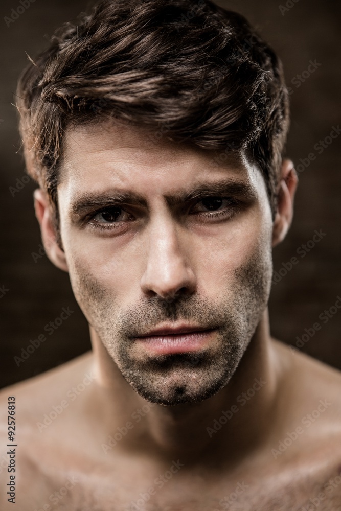 Fototapeta premium Portrait of a shirtless man