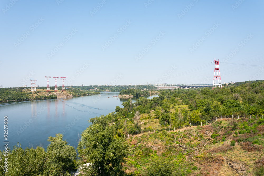 Dnipro river in Zaporizhya