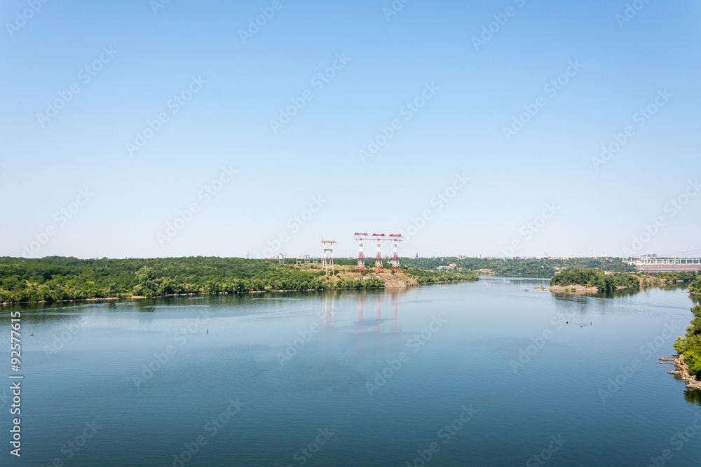 Dnepr river in Zaporizhya
