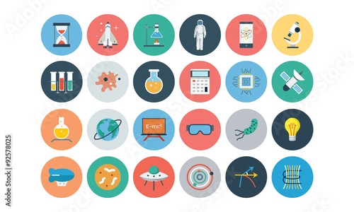Flat Science and Technology Icons 1