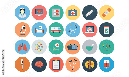 Flat Medical and Health Vector Icons 1