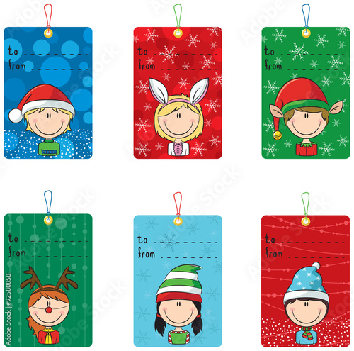 Christmas tags with funny kids