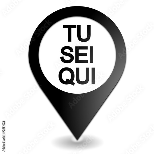 tu sei qui in nero simbolo geolocalizzazione