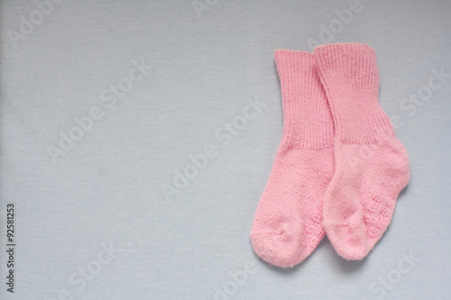 A pair of new born baby socks.