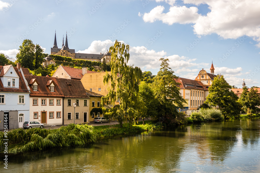 Blick auf Residenzschloss und Kloster  Bamberg