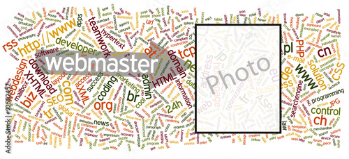 Vector Word Cloud with Internet Webmaster Keywords - TagCloud, Tags, Words, Internet, Wörter, Sammlung, Wortwolke, Begriffe