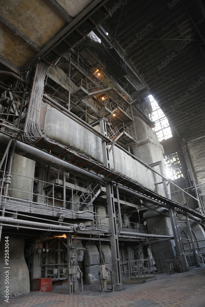 Industrial boiler on heating plant