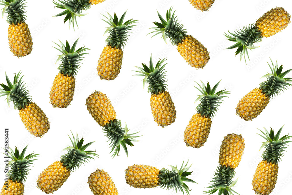Many Pineapple on white background Many Pineapple on white background