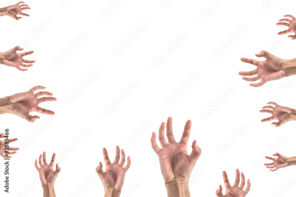 hand stretching something , look like zombie set hand stretching something , look like zombie set