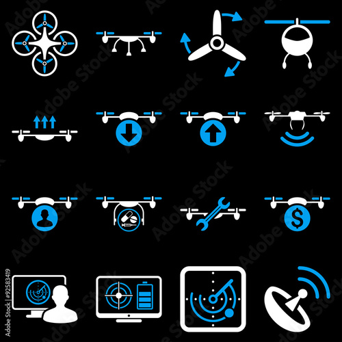 Quadcopter service icon set