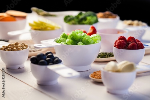 Portion cups of healthy ingredients