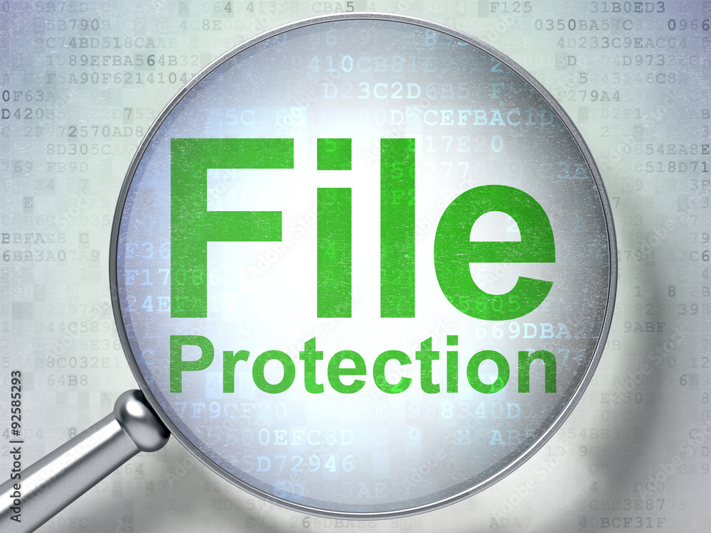 Privacy concept: File Protection with optical glass Privacy concept: File Protection with optical glass