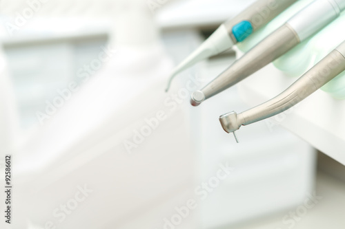 Tray with dental handpieces