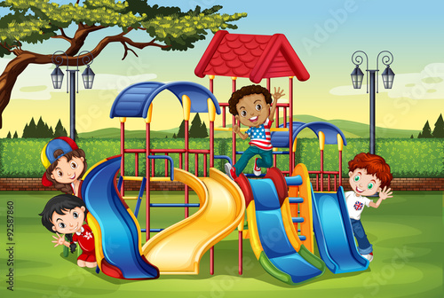 Children playing in the playground