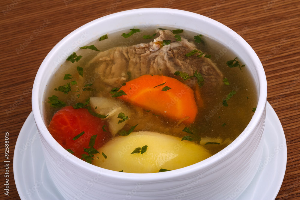 Beef soup with vegetables Beef soup with vegetables