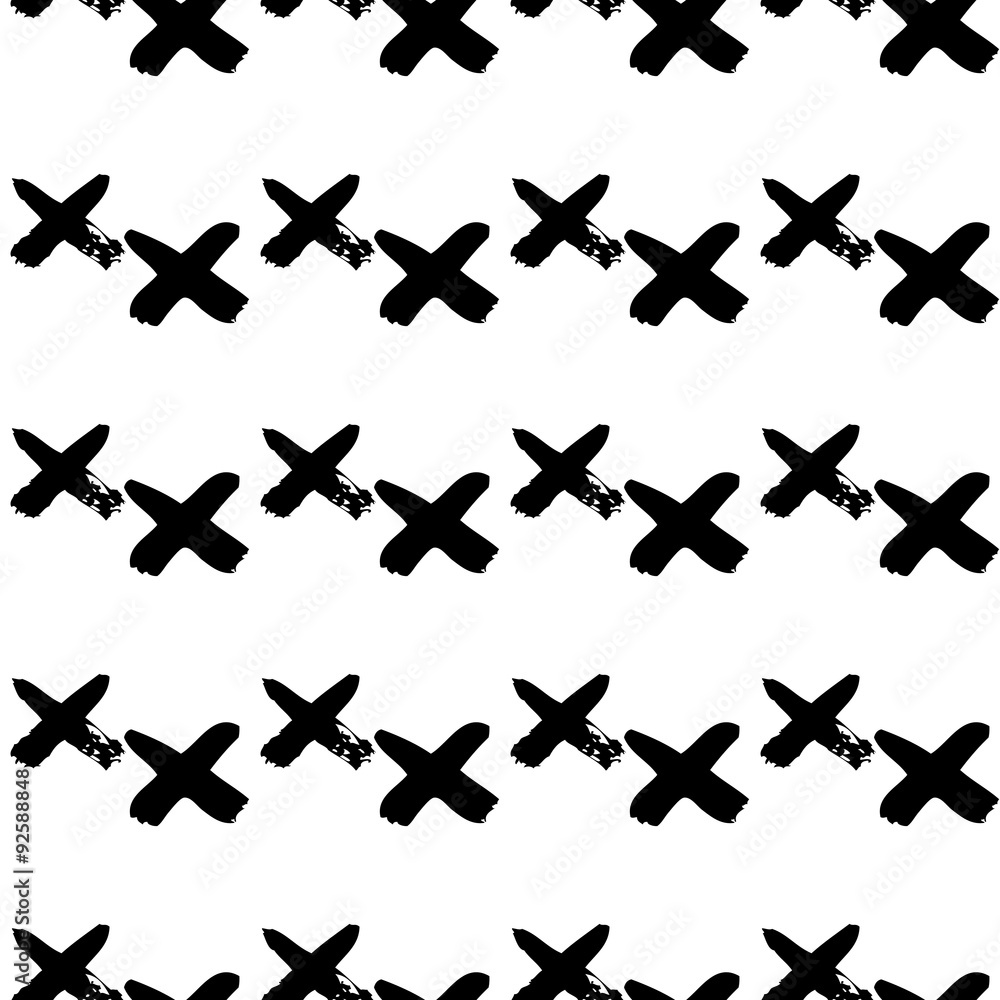 Seamless pattern with ink crosses Seamless pattern with ink crosses