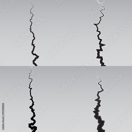 Earth Crack vector set. Crack Silhouettes Isolated set.