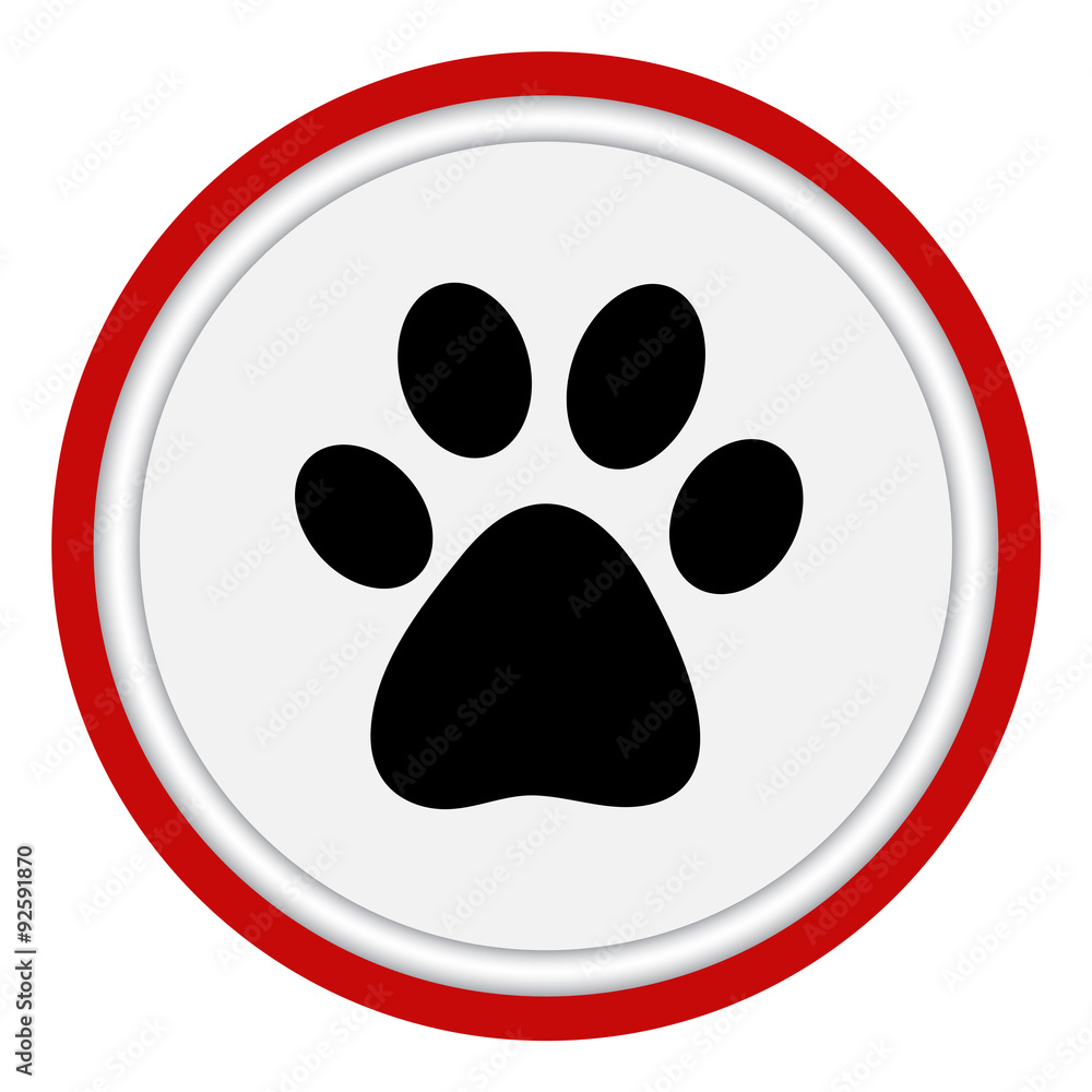 Vector icon with the image of an animal paw