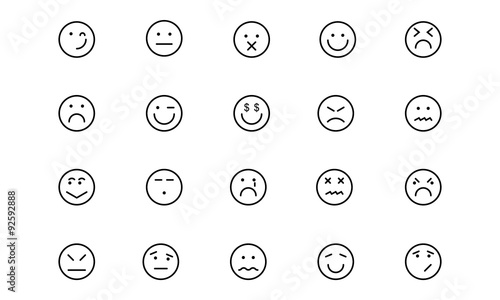 Smiley Line Vector Icons 6
