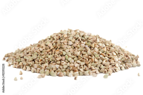 Green buckwheat isolated on white background