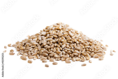 Organic wheat isolated on white background