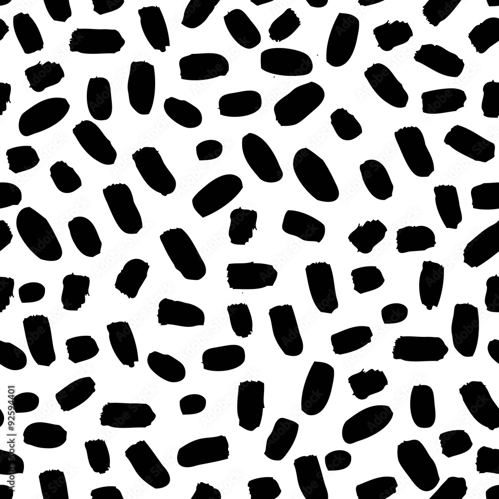 Fototapeta premium Vector seamless trendy modern brush spot pattern