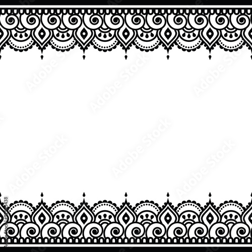 
Mehndi, Indian Henna tattoo design - greetings card, lace ornament